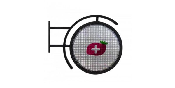 Enseigne LED drapeau circulaire extérieur P4, double faces programmable, étanche et prêt à installer – Image 4