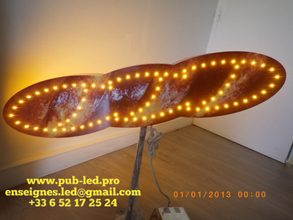 ENSEIGNE LED ANIMÉE BAGUETTE AVEC TÉLÉCOMMANDE DOUBLE FACE 90X20CM – Image 2