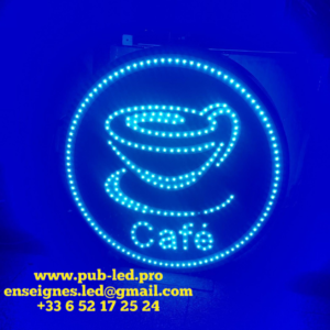 ENSEIGNE CAFÉ DOUBLE FACE 60CM LUMINEUSE LED