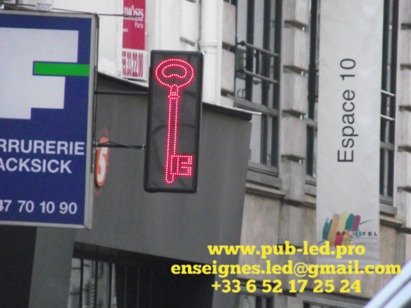 PANNEAU LUMINEUX LED DOUBLE FACE AVEC TÉLÉCOMMANDE CORDONNERIE SERRURERIE 50x70CM – Image 3