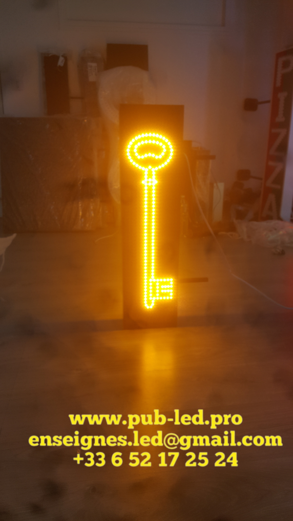 PANNEAU LUMINEUX LED DOUBLE FACE AVEC TÉLÉCOMMANDE CORDONNERIE SERRURERIE 50x70CM – Image 5