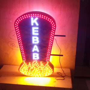 PANNEAU PUBLICITAIRE LED RECTO-VERSO KEBAB POUR EXTÉRIEUR 70x40cm