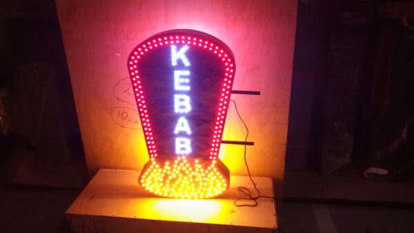 ENSEIGNE LUMINEUSE “KEBAB” LED DOUBLE FACE EXTÉRIEURE 90X50CM – Image 3