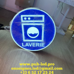 PANNEAU LAVERIE LED DOUBLE FACE ÉTANCHE AVEC FIXATION INCLUSE