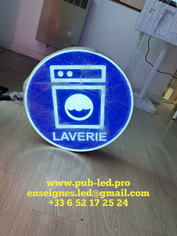 PANNEAU LAVERIE LED DOUBLE FACE ÉTANCHE AVEC FIXATION INCLUSE