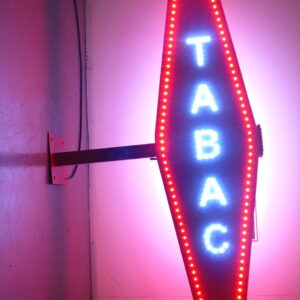 PANNEAU LED ANIMÉ DOUBLE FACE "TABAC" AVEC TÉLÉCOMMANDE 90X33 CM