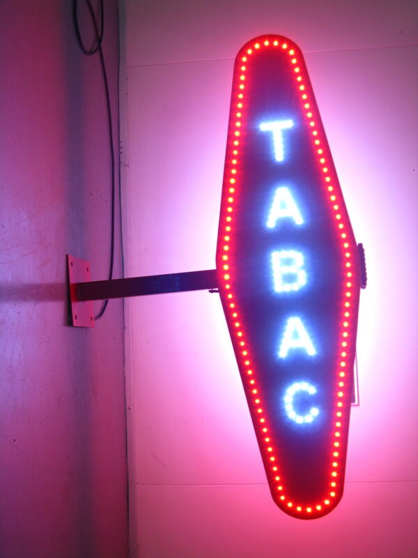PANNEAU LED ANIMÉ DOUBLE FACE "TABAC" AVEC TÉLÉCOMMANDE 90X33 CM