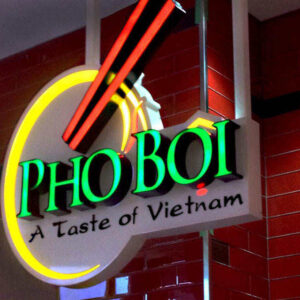 ENSEIGNE 3D LED “PHO BOI” LETTRES BOITIERS 40CM EXTERNE + ALIM 400W