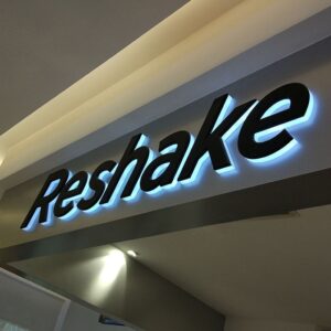SIGNALÉTIQUE 3D LED “RESHAKE” RÉTRO-ÉCLAIRAGE, 40CM, TRANSFO INCLUS