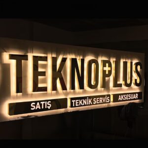 ENSEIGNE LUMINEUSE 3D "TEKNO PLUS" LETTRES BOITIERS LED 40CM