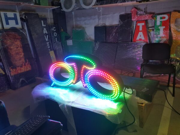 ENSEIGNE LUMINEUSE LED "LUNETTES" AVEC DOUBLE FACES ET ANIMATION 110X40cm – Image 2