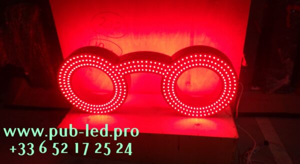 ENSEIGNE LUMINEUSE LED "LUNETTES" AVEC DOUBLE FACES ET ANIMATION 110X40cm – Image 6
