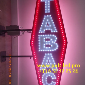 PLAQUE LUMINEUSE LED “TABAC” 150X50cm DOUBLE FACE AVEC TÉLÉCOMMANDE