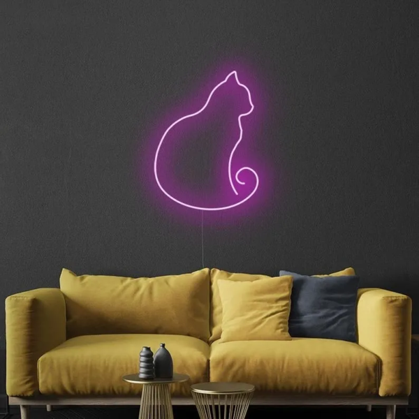 ENSEIGNE LUMINEUSE "CHAT" NÉON FLEX PERSONNALISÉE, CHOIX DE TAILLE ET COULEUR, 55 et 80 cm – Image 4