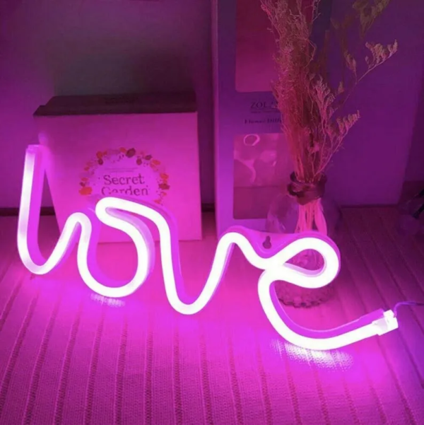 ENSEIGNE LUMINEUSE "LOVE" NÉON FLEX PERSONNALISÉE, CHOIX DE POLICE ET COULEUR, 25x10 cm