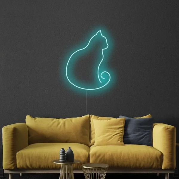 ENSEIGNE LUMINEUSE "CHAT" NÉON FLEX PERSONNALISÉE, CHOIX DE TAILLE ET COULEUR, 55 et 80 cm – Image 5