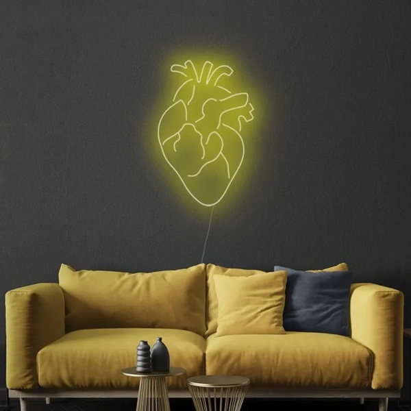 ENSEIGNE LUMINEUSE "COEUR" NÉON FLEX PERSONNALISÉE, CHOIX DE TAILLE ET COULEUR, 56 et 80 cm – Image 2
