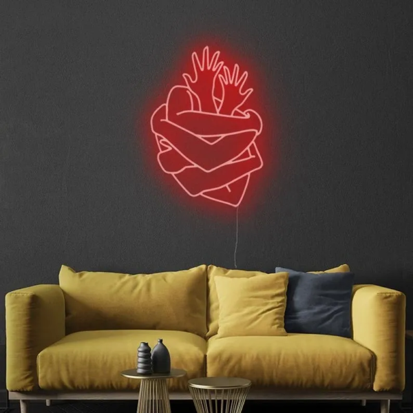 ENSEIGNE LUMINEUSE "COEUR" NÉON FLEX PERSONNALISÉE, CHOIX DE TAILLE ET COULEUR, 55 et 80 cm – Image 5