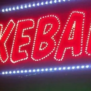 ENSEIGNE LUMINEUSE LED UNE FACE KEBAB 200X50CM POUR MAGASIN