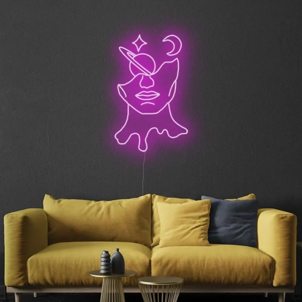 ENSEIGNE LUMINEUSE "VISAGE DE L'UNIVERS" NÉON FLEX PERSONNALISÉE, CHOIX DE TAILLE ET COULEUR, 55 et 80 cm – Image 4