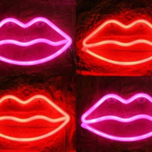 ENSEIGNE LUMINEUSE "LEVRES" NÉON FLEX PERSONNALISÉE, CHOIX DE TAILLE ET COULEUR