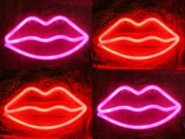 ENSEIGNE LUMINEUSE "LEVRES" NÉON FLEX PERSONNALISÉE, CHOIX DE TAILLE ET COULEUR