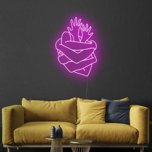 ENSEIGNE LUMINEUSE "COEUR" NÉON FLEX PERSONNALISÉE, CHOIX DE TAILLE ET COULEUR, 55 et 80 cm – Image 4