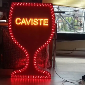 ENSEIGNE LED 90x60cm DOUBLE FACES “CAVISTE” PRÊTE À INSTALLER AVEC ANIMATION ET TÉLÉCOMMANDE