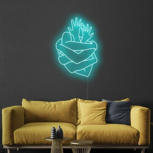 ENSEIGNE LUMINEUSE "COEUR" NÉON FLEX PERSONNALISÉE, CHOIX DE TAILLE ET COULEUR, 55 et 80 cm – Image 3