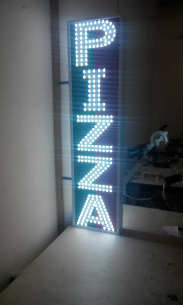 PANNEAU PUBLICITAIRE LED RECTO-VERSO PIZZA POUR EXTÉRIEUR 130X33cm – Image 3