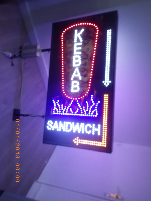 PANNEAU DOUBLE FACE LUMINEUX LED “KEBAB SANDWICH” AVEC TÉLÉCOMMANDE 130X65cm – Image 3