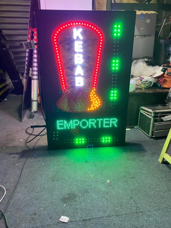PLAQUE LUMINEUSE LED “KEBAB” 115X70cm DOUBLE FACE AVEC JL – Image 2