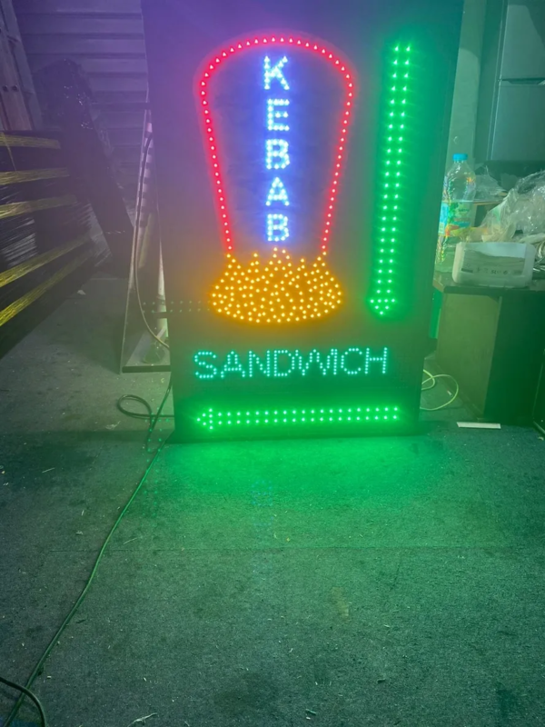 PLAQUE LUMINEUSE LED “KEBAB” 115X70cm DOUBLE FACE AVEC JL – Image 4