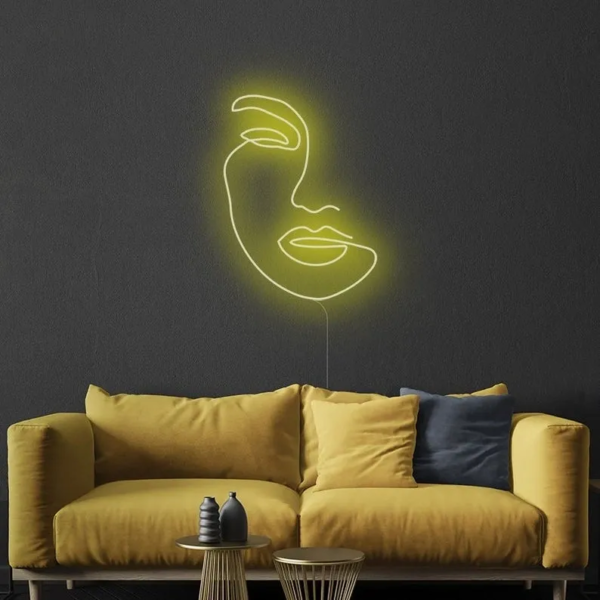 ENSEIGNE LUMINEUSE " VISAGE DE DAME" NÉON FLEX PERSONNALISÉE, CHOIX DE TAILLE ET COULEUR, de 55 cm et 80 cm – Image 4