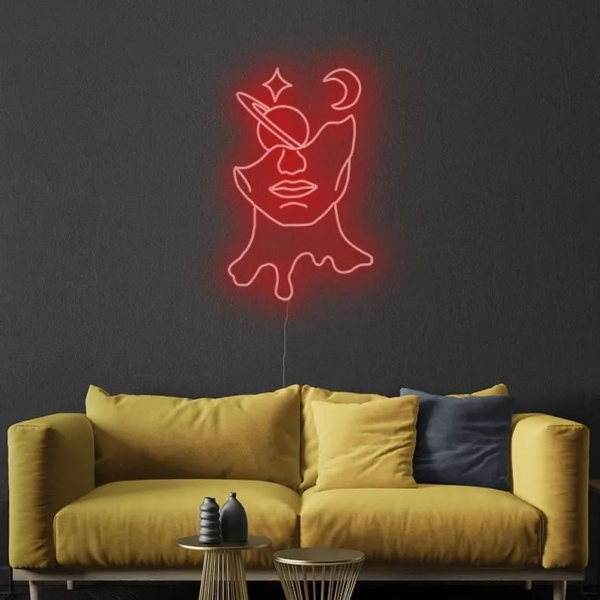 ENSEIGNE LUMINEUSE "VISAGE DE L'UNIVERS" NÉON FLEX PERSONNALISÉE, CHOIX DE TAILLE ET COULEUR, 55 et 80 cm – Image 3