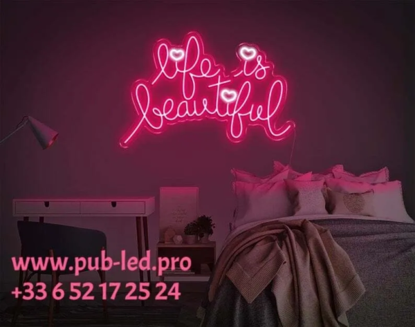 ENSEIGNE LUMINEUSE NÉON FLEX PERSONNALISÉE, TAILLE ET DESIGN PERSONNALISÉS 55 ET 80 CM – Image 2