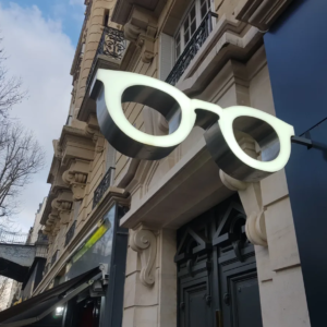 PANNEAU PUBLICITAIRE LED DOUBLE FACE “LUNETTES” ANIMÉ 110X40cm