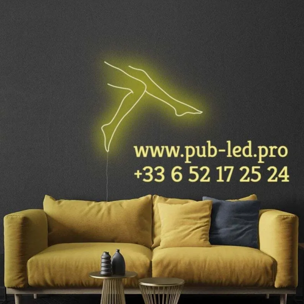 ENSEIGNE LUMINEUSE "SILHOUETTE DE JAMBES" NÉON FLEX PERSONNALISÉE, CHOIX DE TAILLE ET COULEUR, de 55 cm et 78 cm – Image 3