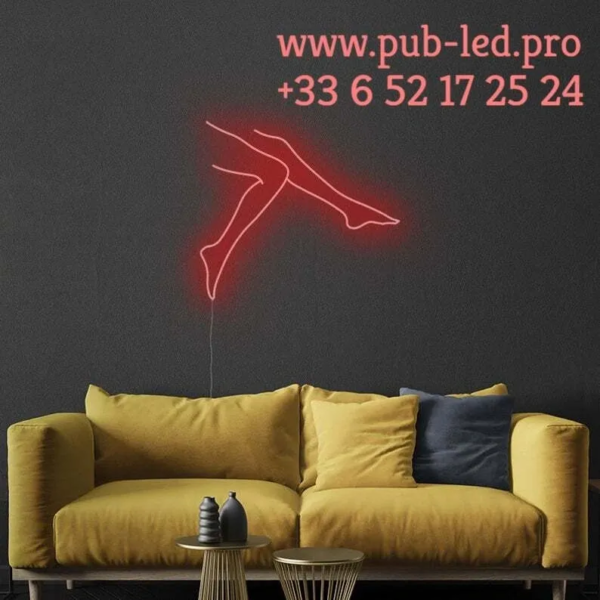 ENSEIGNE LUMINEUSE "SILHOUETTE DE JAMBES" NÉON FLEX PERSONNALISÉE, CHOIX DE TAILLE ET COULEUR, de 55 cm et 78 cm – Image 2