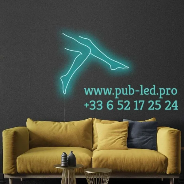 ENSEIGNE LUMINEUSE "SILHOUETTE DE JAMBES" NÉON FLEX PERSONNALISÉE, CHOIX DE TAILLE ET COULEUR, de 55 cm et 78 cm – Image 5