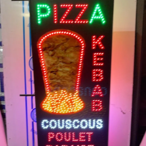 PLAQUE LUMINEUSE LED “KEBAB-PIZZA” 160X65cm DOUBLE FACE AVEC TÉLÉCOMMANDE