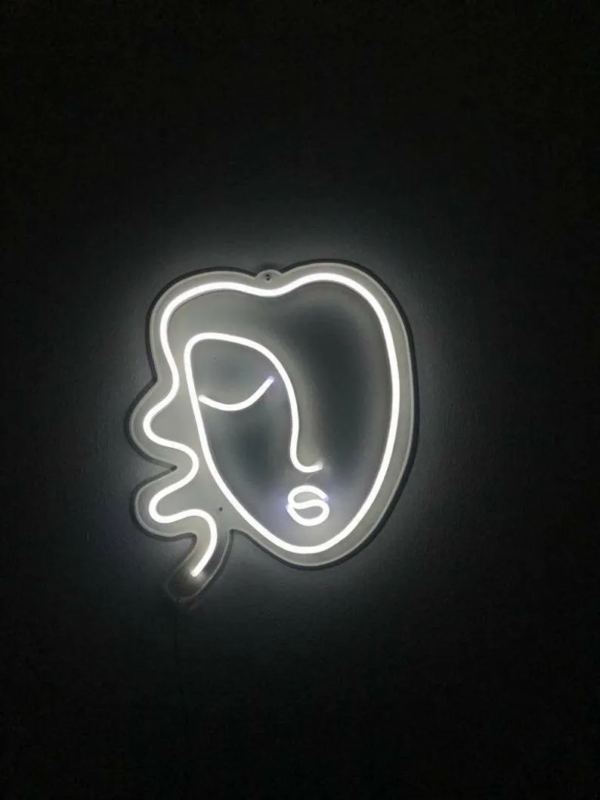 ENSEIGNE LUMINEUSE " VISAGE DE DAME" NÉON FLEX PERSONNALISÉE, CHOIX DE TAILLE ET COULEUR, 30 et 40 cm – Image 5