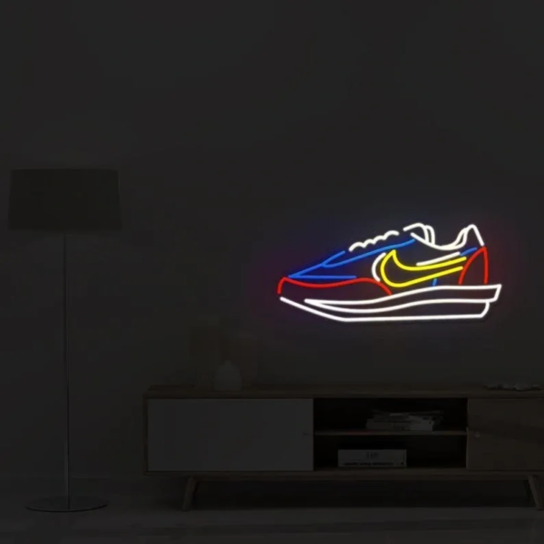 ENSEIGNE LUMINEUSE "SNEAKERS", NÉON FLEX PERSONNALISÉE, CHOIX DE TAILLE ET COULEUR, 30x15 cm – Image 4