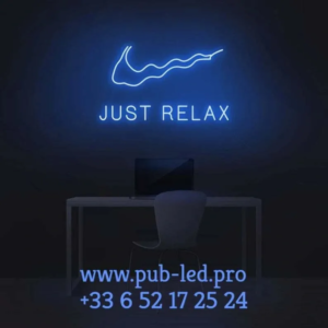 ENSEIGNE LUMINEUSE "JUST RELAX" NÉON FLEX PERSONNALISÉE, CHOIX DE TAILLE ET COULEUR, de 30, 40, 50, 60 et 70 cm