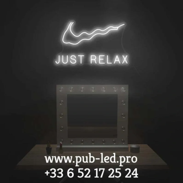 ENSEIGNE LUMINEUSE "JUST RELAX" NÉON FLEX PERSONNALISÉE, CHOIX DE TAILLE ET COULEUR, de 30, 40, 50, 60 et 70 cm – Image 2
