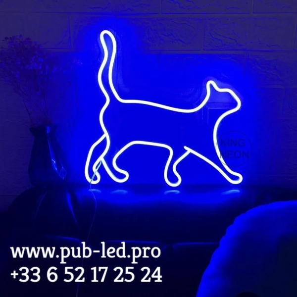 ENSEIGNE LUMINEUSE "CHAT" NÉON FLEX PERSONNALISÉE, CHOIX DE TAILLE ET COULEUR, de 40 cm, 60 cm et 80 cm – Image 5