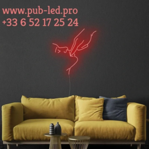ENSEIGNE LUMINEUSE "LICK" NÉON FLEX PERSONNALISÉE, CHOIX DE TAILLE ET COULEUR, de 55 cm et 78 cm