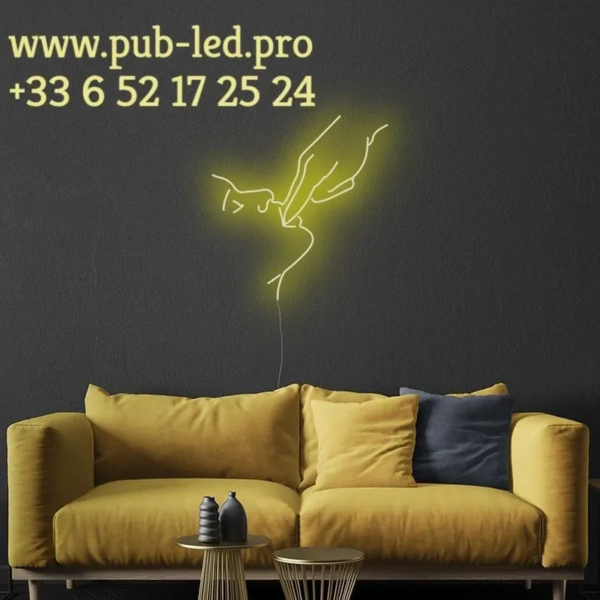 ENSEIGNE LUMINEUSE "LICK" NÉON FLEX PERSONNALISÉE, CHOIX DE TAILLE ET COULEUR, de 55 cm et 78 cm – Image 4