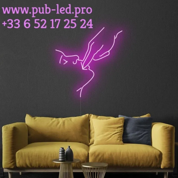 ENSEIGNE LUMINEUSE "LICK" NÉON FLEX PERSONNALISÉE, CHOIX DE TAILLE ET COULEUR, de 55 cm et 78 cm – Image 3
