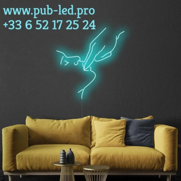 ENSEIGNE LUMINEUSE "LICK" NÉON FLEX PERSONNALISÉE, CHOIX DE TAILLE ET COULEUR, de 55 cm et 78 cm – Image 2